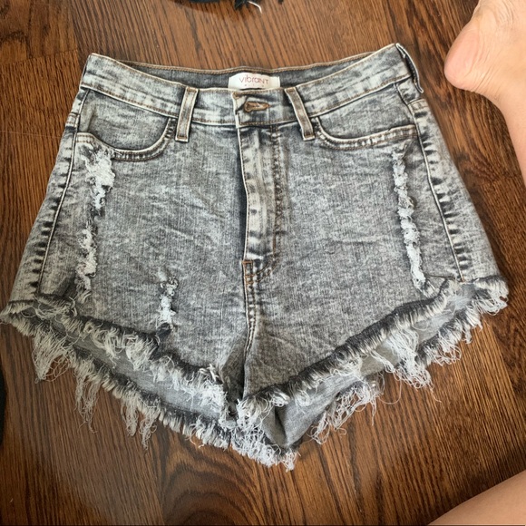 Pants - High waisted distressed short shorts size Large